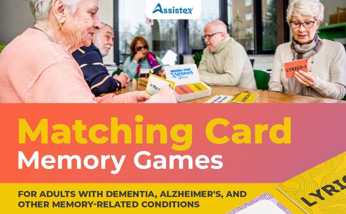 Assistex 2 in 1 Matching Card Memory Games for Seniors – Lyric and Idiom Matching Card Games for memory loss Dementia Activities for Seniors – Alzheimer's Activities