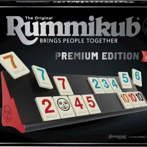 Rummikub Premium Edition by Pressman - Features Racks - Large Number Engraved Tiles and a Storage Bag for The Ultimate Rummikub Experience by Pressman , Silver