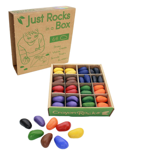 Just Rocks in a Box -  8 Colors / 64 Crayons