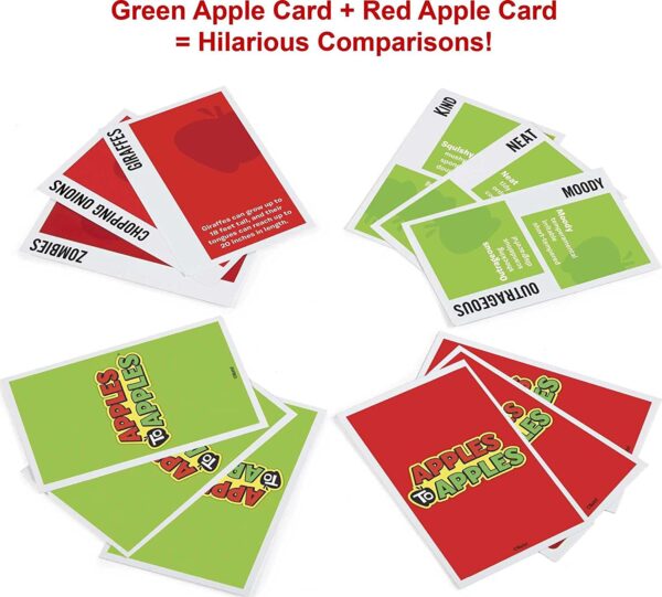 Apples to Apples Cards in Red and Green Color