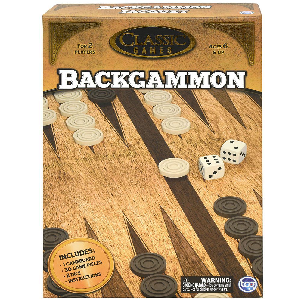 Classic Backgammon Game Board Set in Color