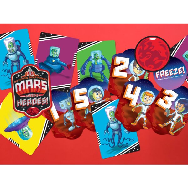 Mars Needs Heroes box with red background