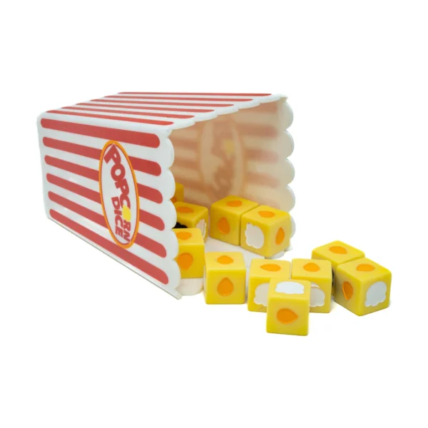 A Popcorn Dice Toy Inside in Color of Yellow and White